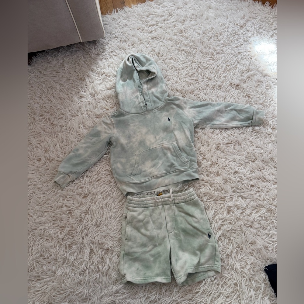 Polo by Ralph Lauren Mint Hoodie & Shorts Set